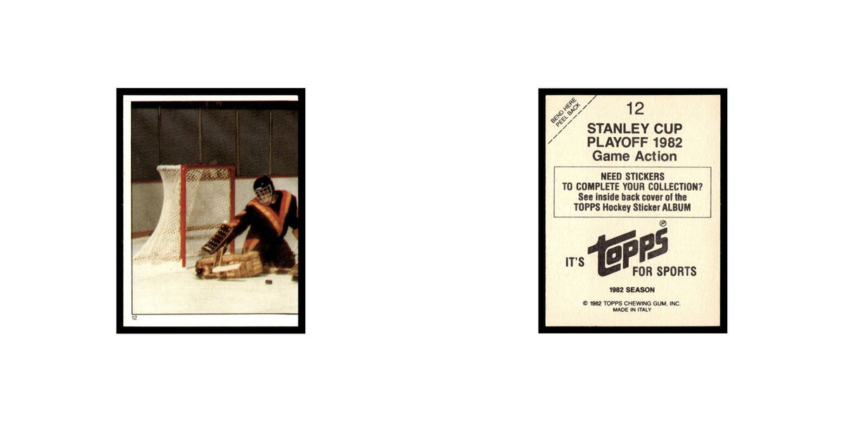 Stanley Cup Playoff Game Action 1982 Topps Stickers #12 Hockey Card EX