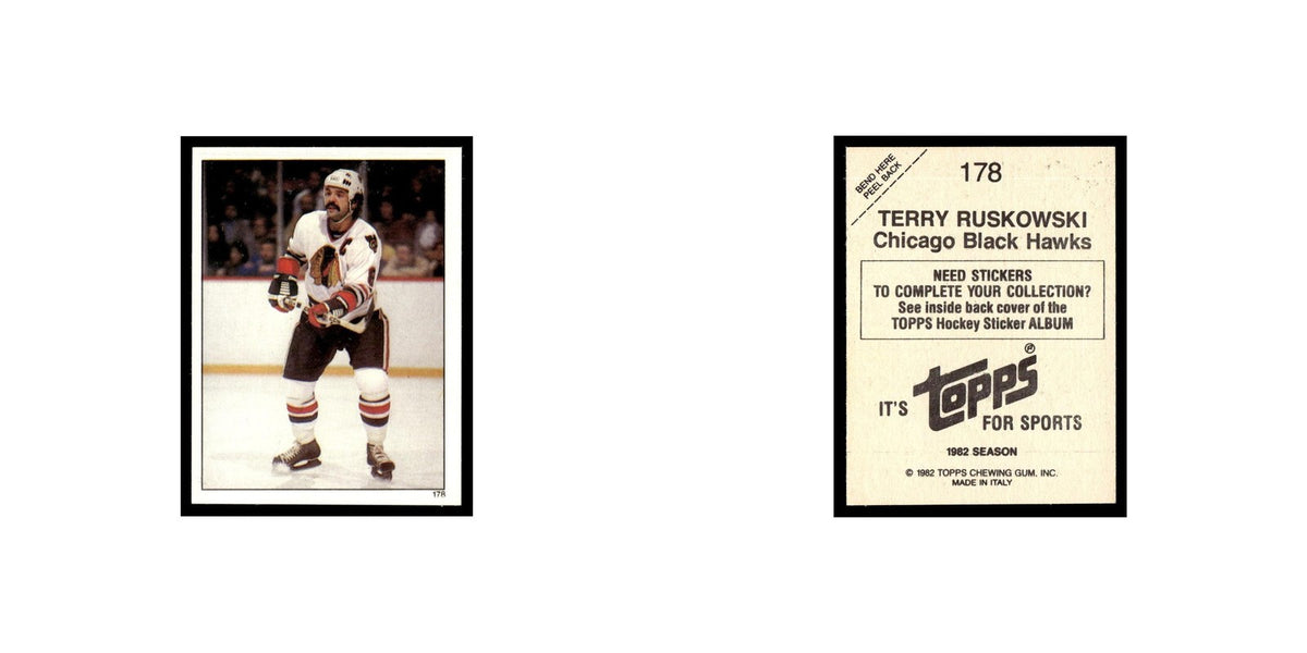Terry Ruskowski 1982 Topps Stickers #178 Chicago Blackhawks Hockey Card EX