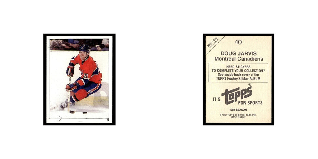 Doug Jarvis 1982 Topps Stickers #40 Montreal Canadiens Hockey Card EX