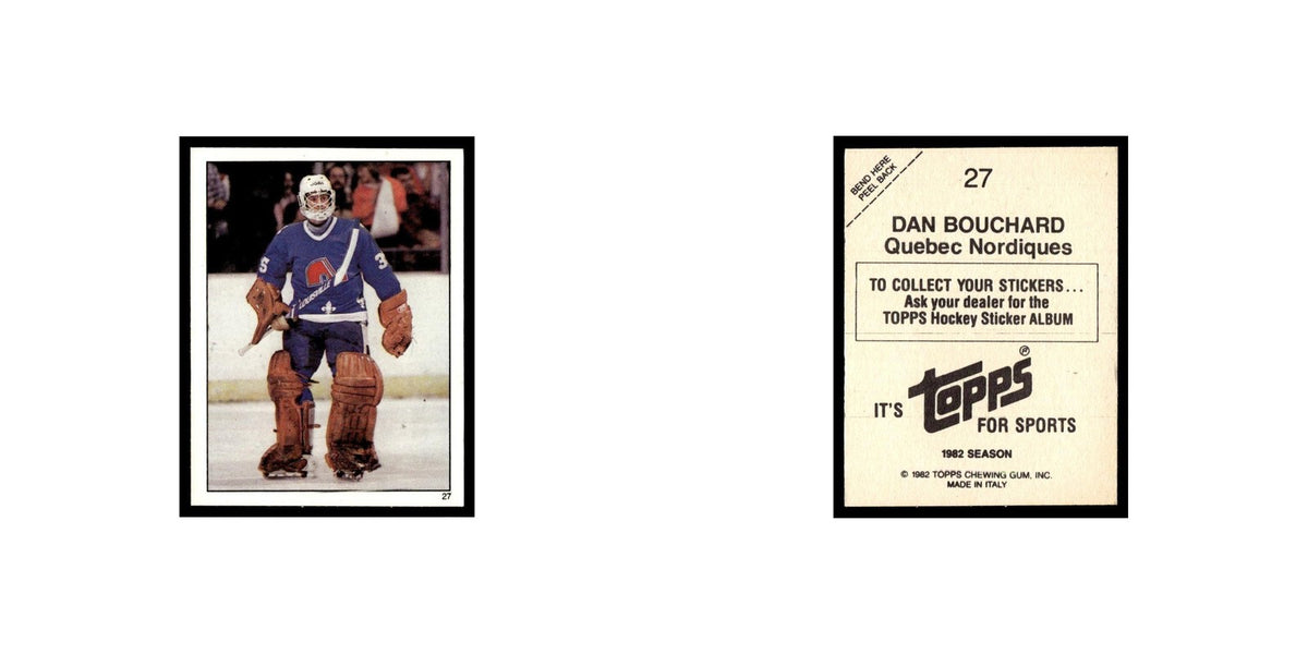 Dan Bouchard 1982 Topps Stickers #27 Quebec Nordiques Hockey Card EX