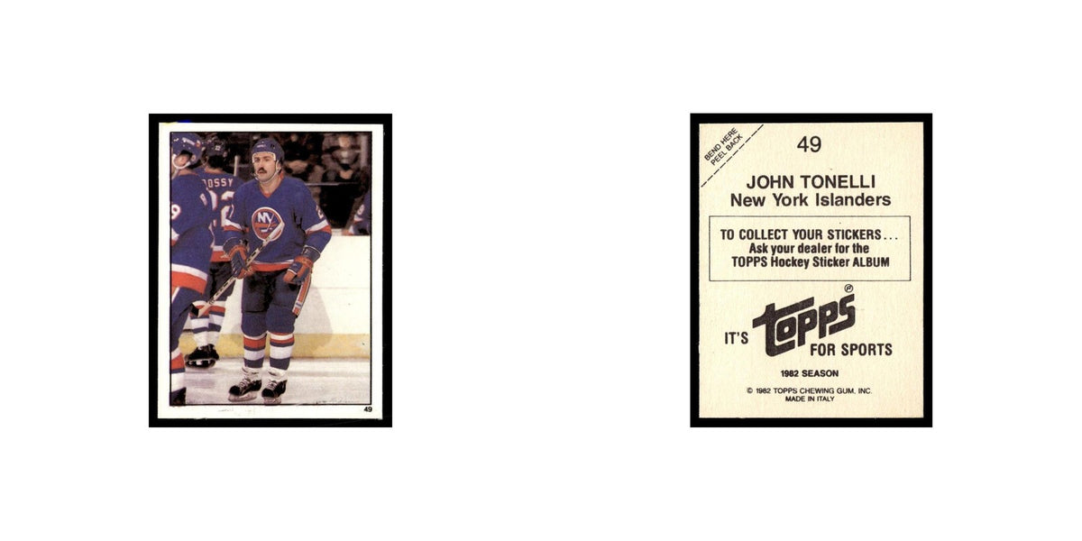 John Tonelli 1982 Topps Stickers #49 New York Islanders Hockey Card EX
