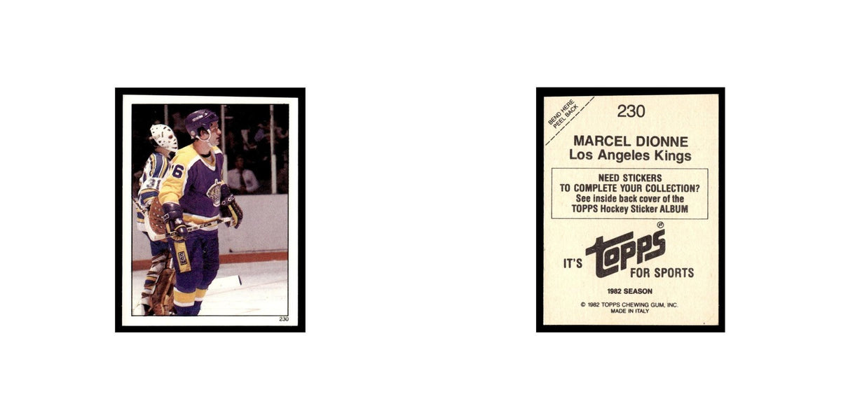 Marcel Dionne 1982 Topps Stickers #230 Los Angeles Kings Hockey Card EX