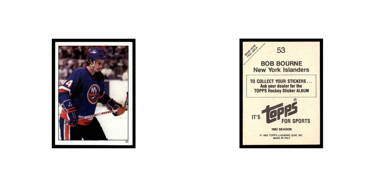 Bob Bourne 1982 Topps Stickers #53 New York Islanders Hockey Card EX
