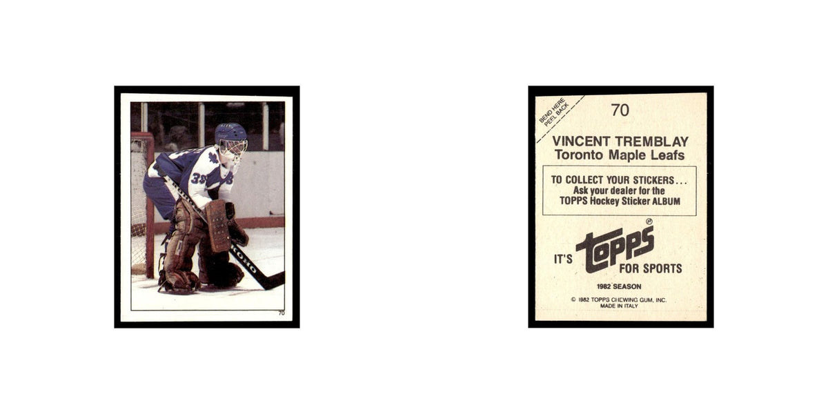 Vincent Tremblay 1982 Topps Stickers #70 Toronto Maple Leafs Hockey Card EX