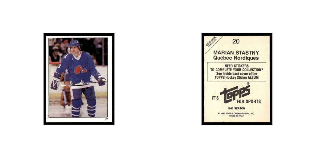 Marian Stastny 1982 Topps Stickers #20 Quebec Nordiques Hockey Card EX