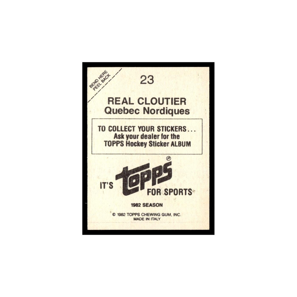 Real Cloutier 1982 Topps Stickers #23 Quebec Nordiques Hockey Card EX