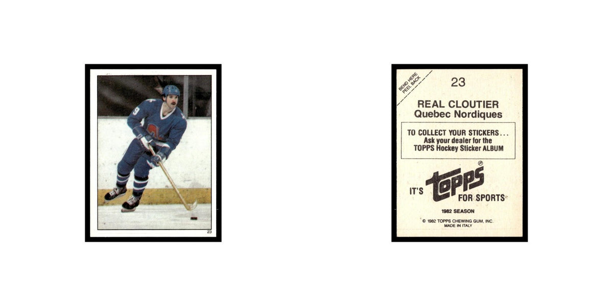Real Cloutier 1982 Topps Stickers #23 Quebec Nordiques Hockey Card EX