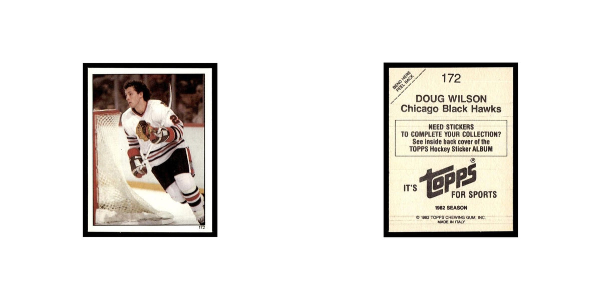 Doug Wilson 1982 Topps Stickers #172 Chicago Blackhawks Hockey Card EX