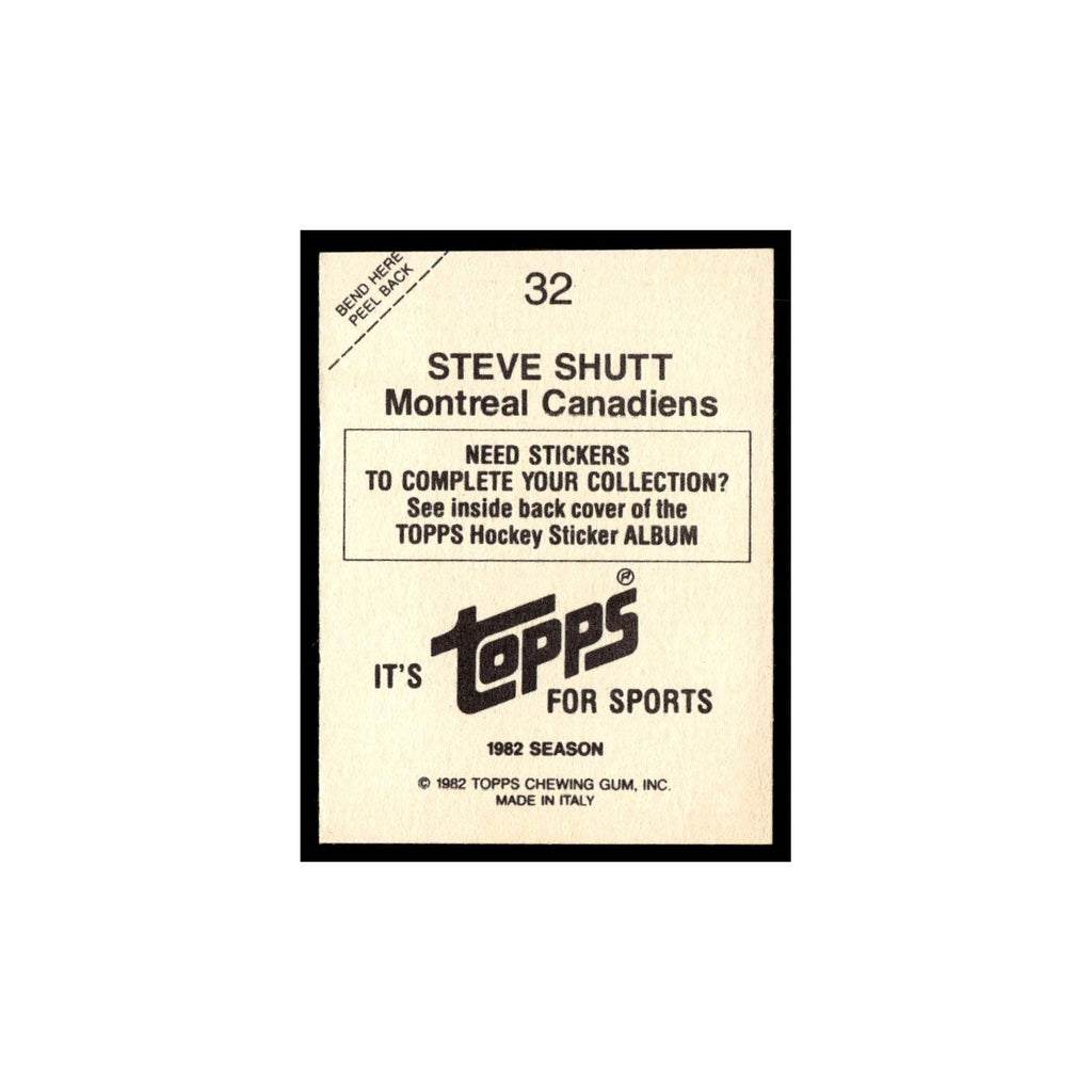 Steve Shutt 1982 Topps Stickers #32 Montreal Canadiens Hockey Card EX