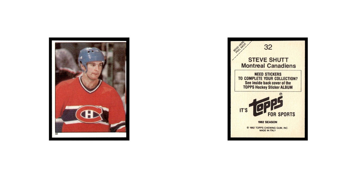 Steve Shutt 1982 Topps Stickers #32 Montreal Canadiens Hockey Card EX