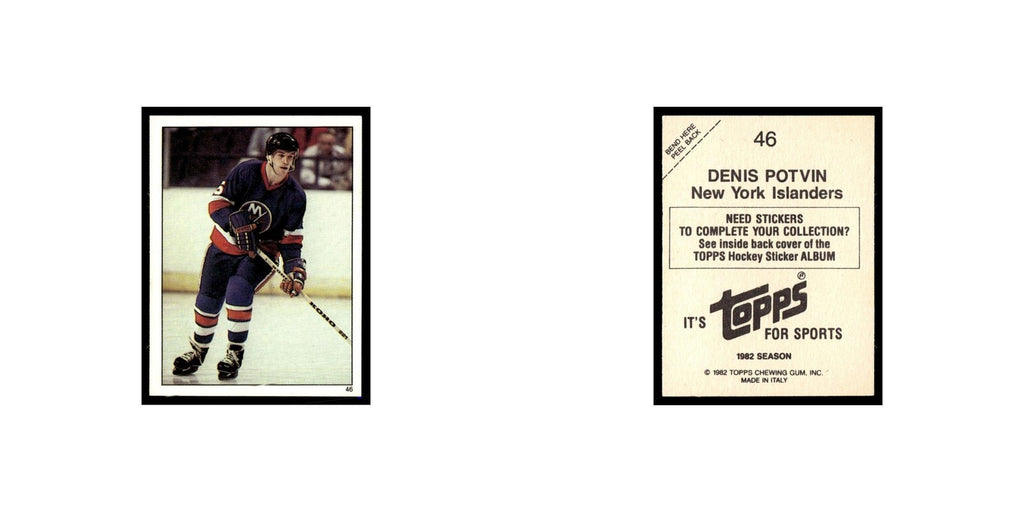 Denis Potvin 1982 Topps Stickers #46 New York Islanders Hockey Card EX