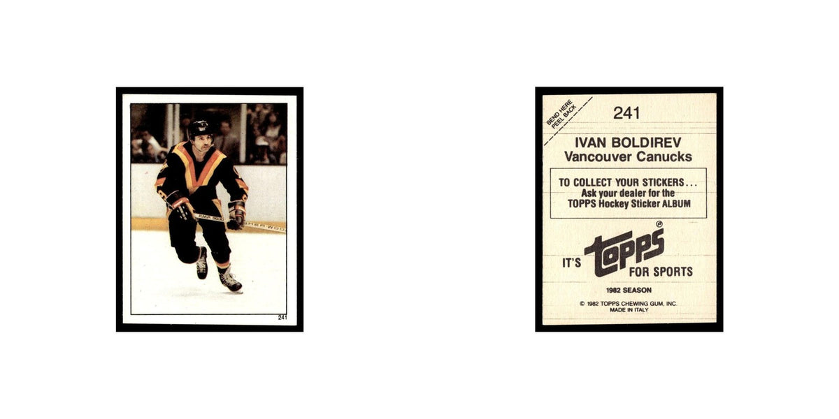 Ivan Boldirev 1982 Topps Stickers #241 Vancouver Canucks Hockey Card EX
