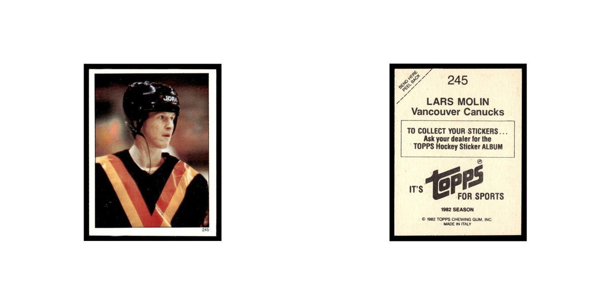Lars Molin 1982 Topps Stickers #245 Vancouver Canucks Hockey Card EX