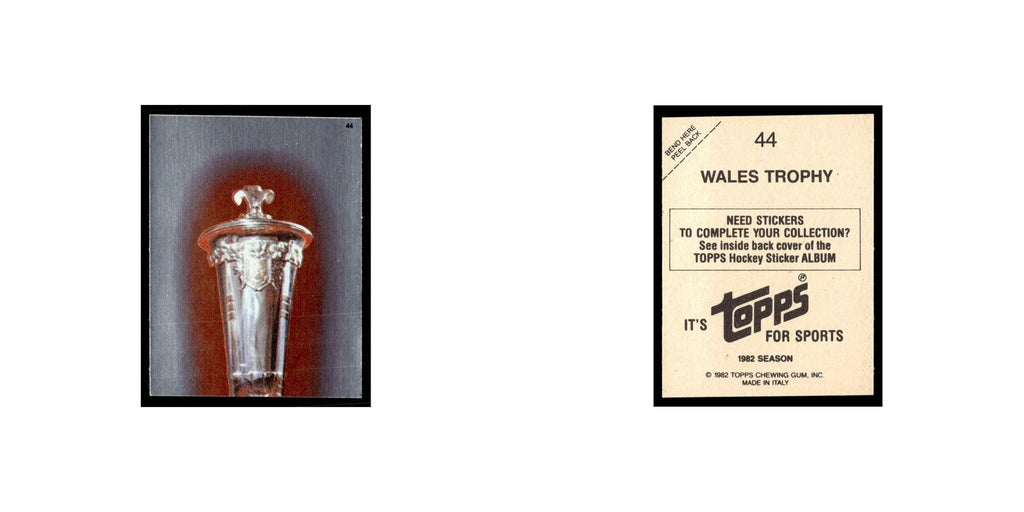 Wales Trophy 1982 Topps Stickers #44 Hockey Card EX