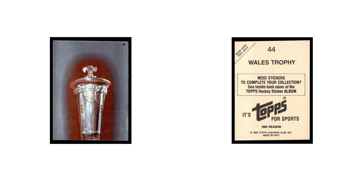 Wales Trophy 1982 Topps Stickers #44 Hockey Card EX