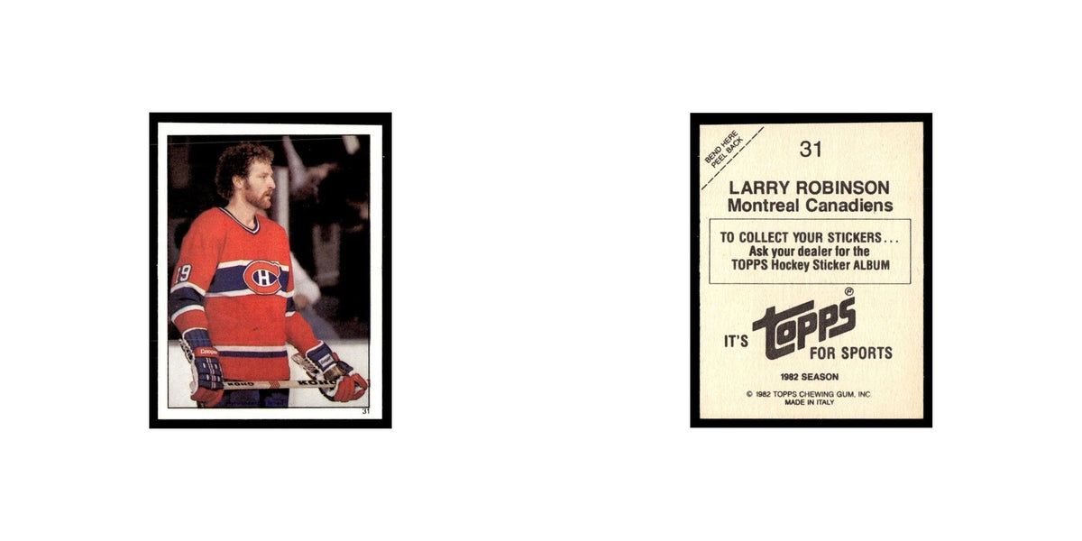 Larry Robinson 1982 Topps Stickers #31 Montreal Canadiens Hockey Card EX