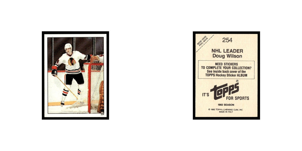 Doug Wilson 1982 Topps Stickers #254 Chicago Blackhawks Hockey Card EX