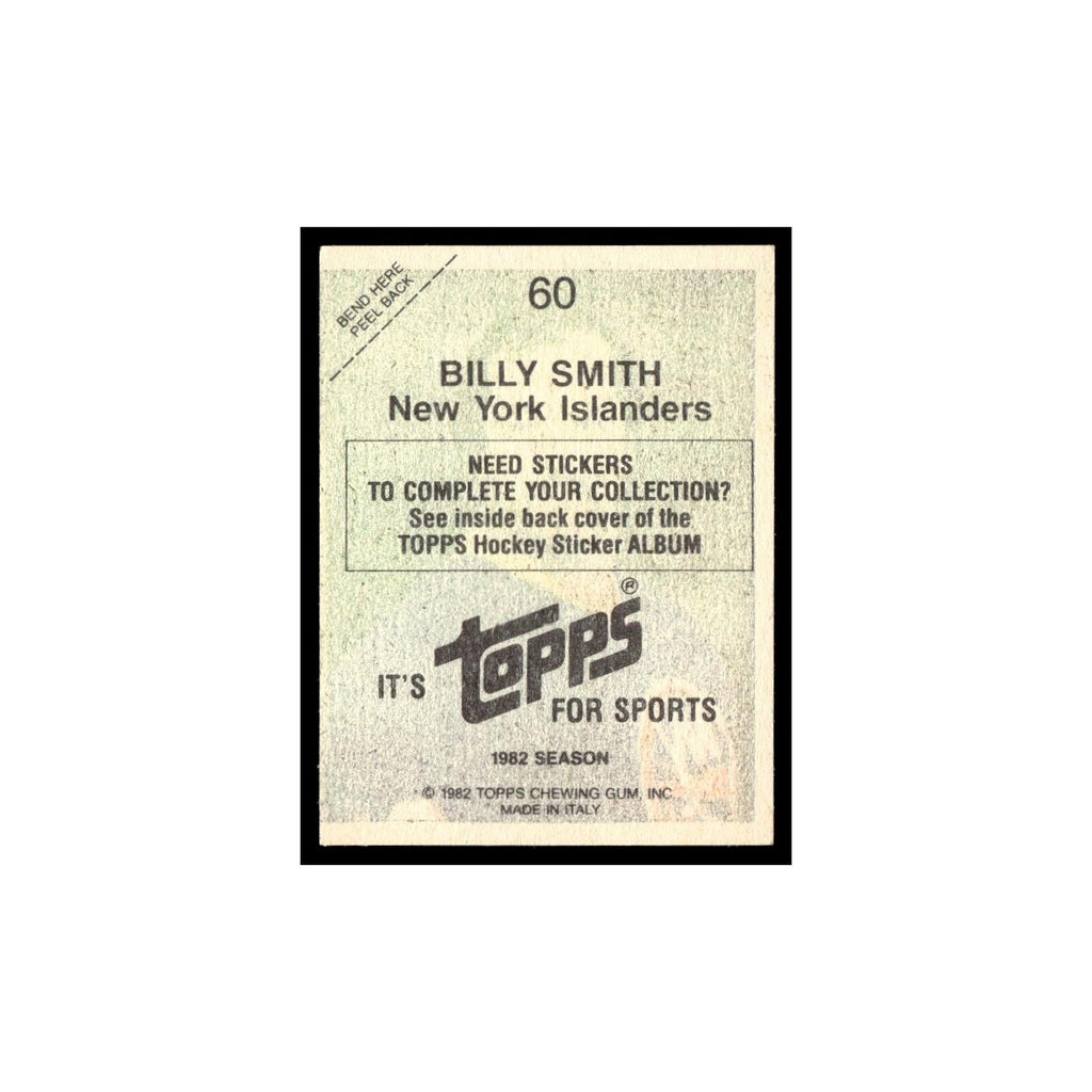 Billy Smith 1982 Topps Stickers #60 New York Islanders Hockey Card EX