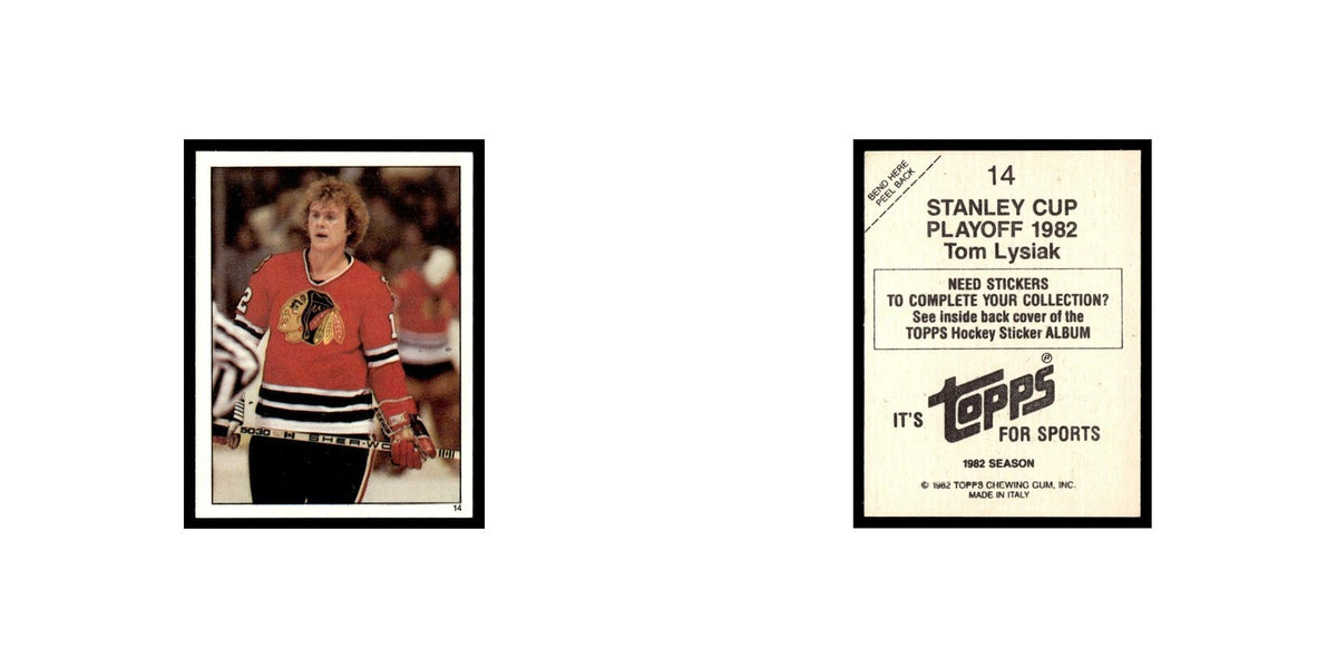 Tom Lysiak 1982 Topps Stickers #14 Chicago Blackhawks Hockey Card EX