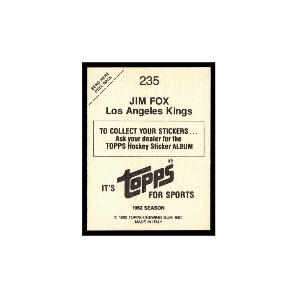 Jim Fox 1982 Topps Stickers #235 Los Angeles Kings Hockey Card EX