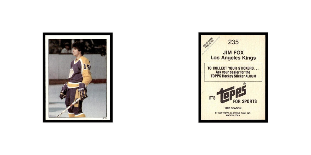 Jim Fox 1982 Topps Stickers #235 Los Angeles Kings Hockey Card EX