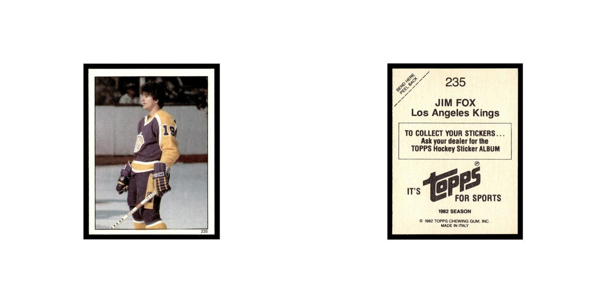 Jim Fox 1982 Topps Stickers #235 Los Angeles Kings Hockey Card EX