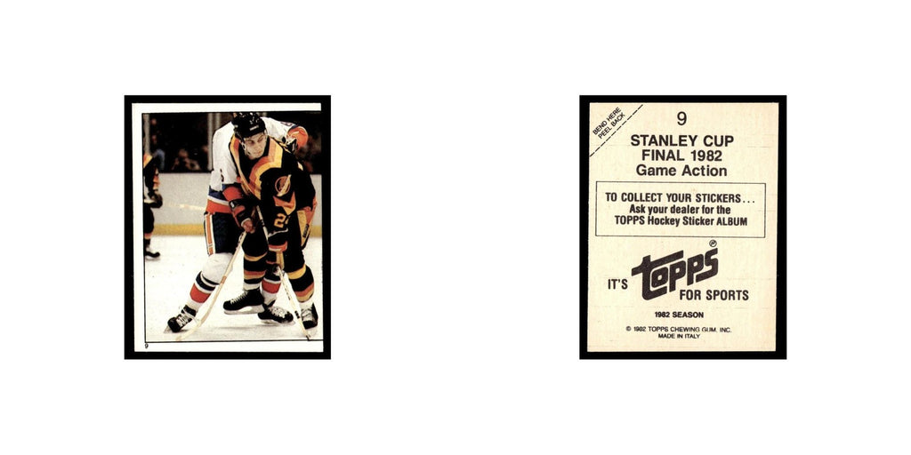 Stanley Cup Playoff Game Action 1982 Topps Stickers #9 Hockey Card EX
