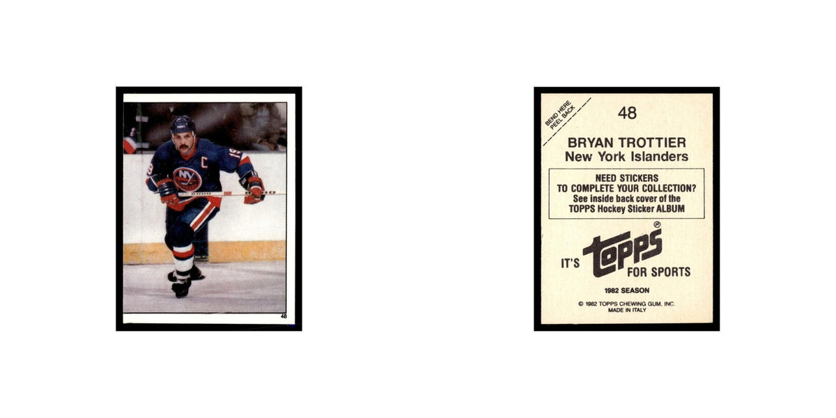 Bryan Trottier 1982 Topps Stickers #48 New York Islanders Hockey Card EX