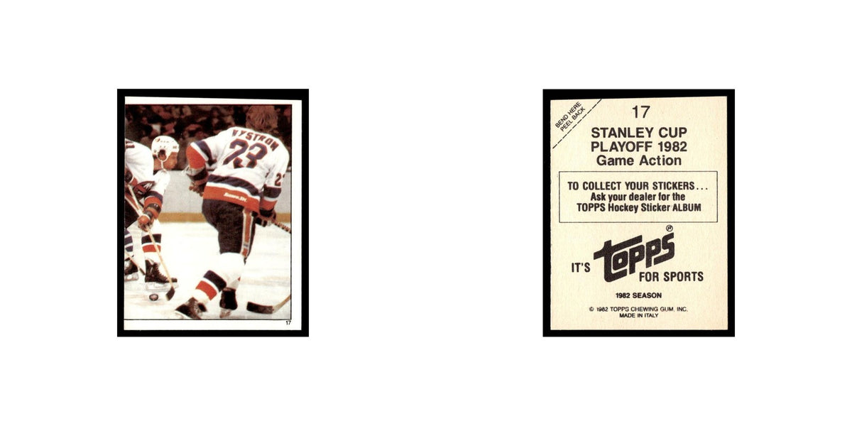 Stanley Cup Playoff Game Action 1982 Topps Stickers #17 Hockey Card EX