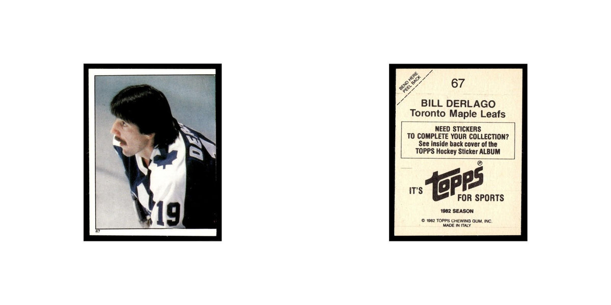 Bill Derlago 1982 Topps Stickers #67 Toronto Maple Leafs Hockey Card EX