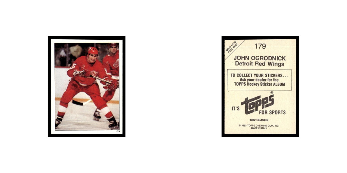John Ogrodnick 1982 Topps Stickers #179 Detroit Red Wings Hockey Card EX