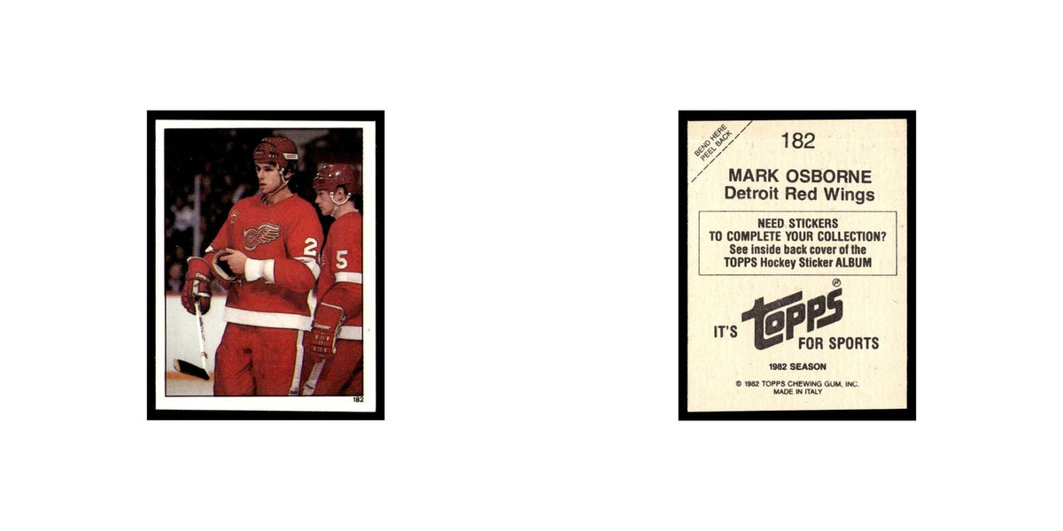 Mark Osborne 1982 Topps Stickers #182 Detroit Red Wings Hockey Card EX