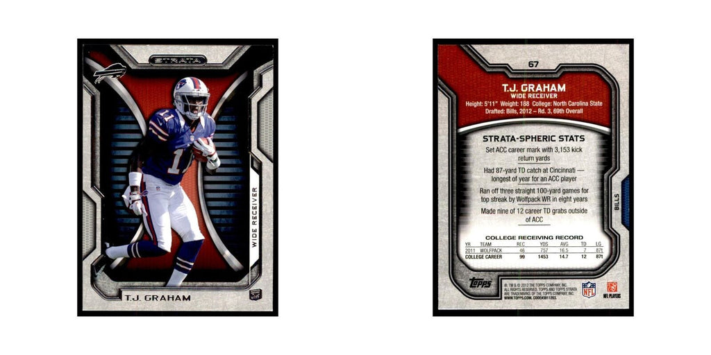 2012 Topps Strata T.J. Graham RC Football Cards #67