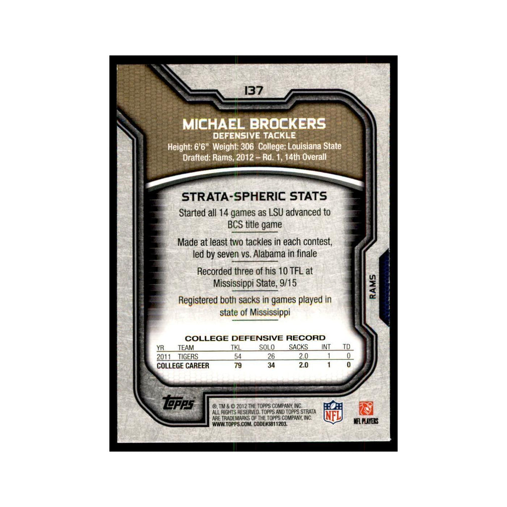 2012 Topps Strata Michael Brockers RC Football Cards #137