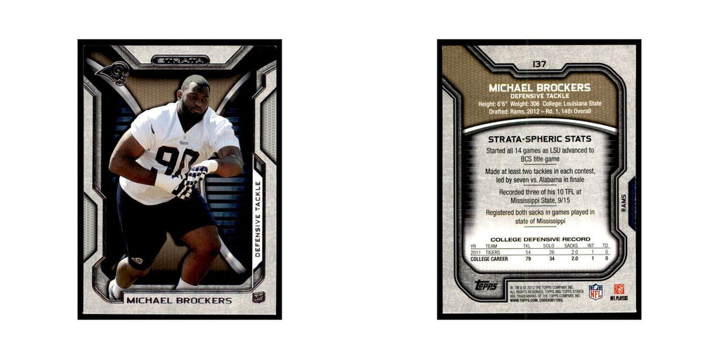 2012 Topps Strata Michael Brockers RC Football Cards #137