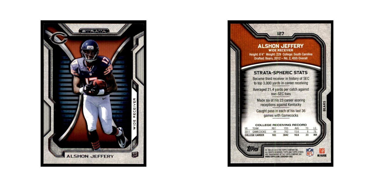 2012 Topps Strata Alshon Jeffery RC Football Cards #127
