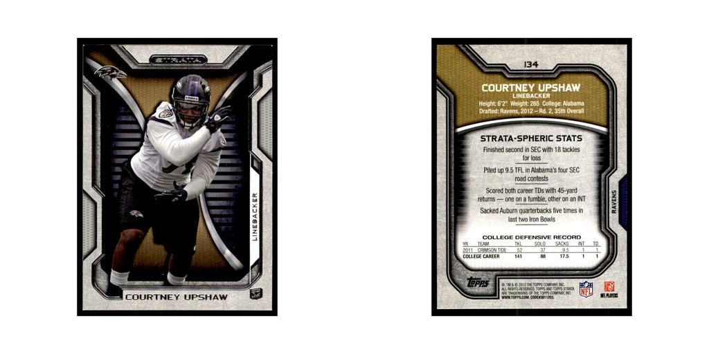 2012 Topps Strata Courtney Upshaw RC Football Cards #134