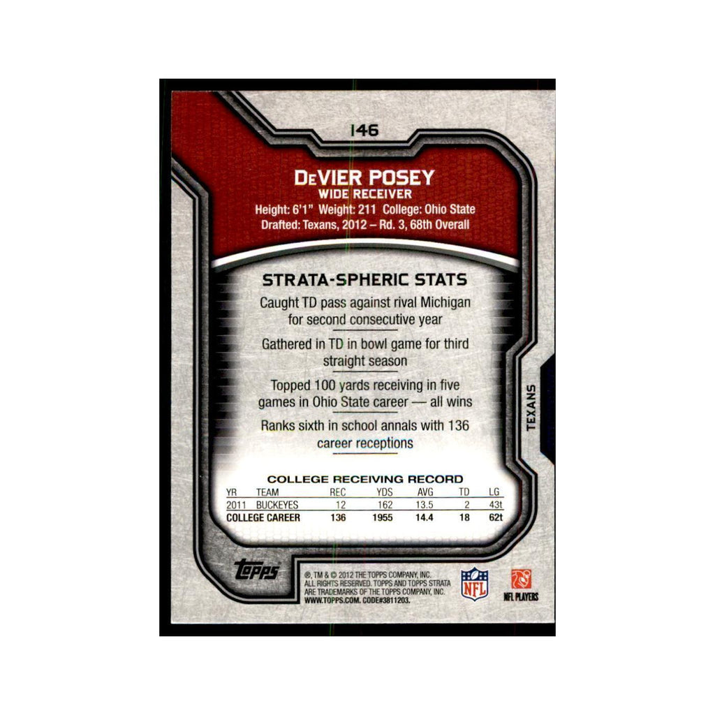 2012 Topps Strata DeVier Posey RC Football Cards #146