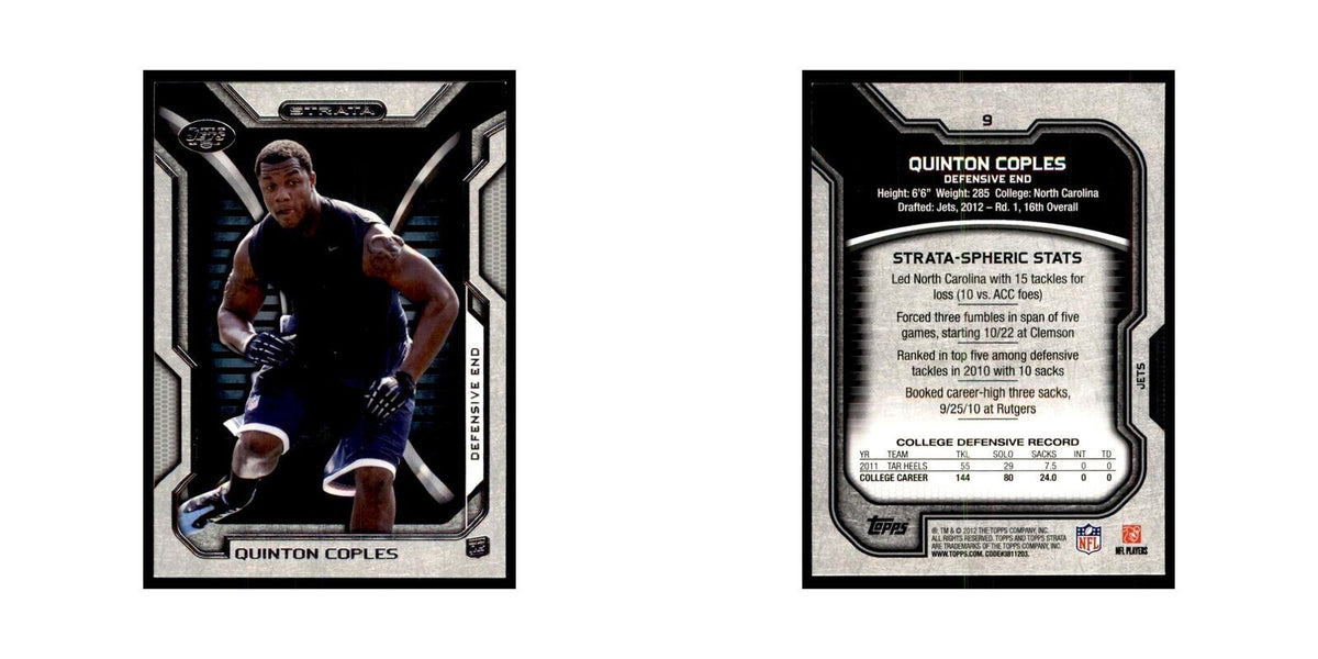 2012 Topps Strata Quinton Coples RC Football Cards #9