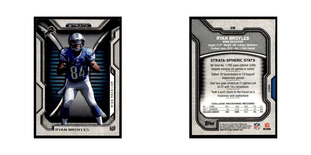 2012 Topps Strata Ryan Broyles RC Football Cards #28