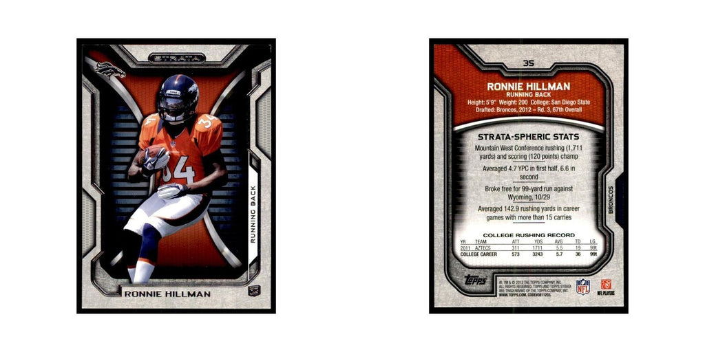2012 Topps Strata Ronnie Hillman RC Football Cards #35