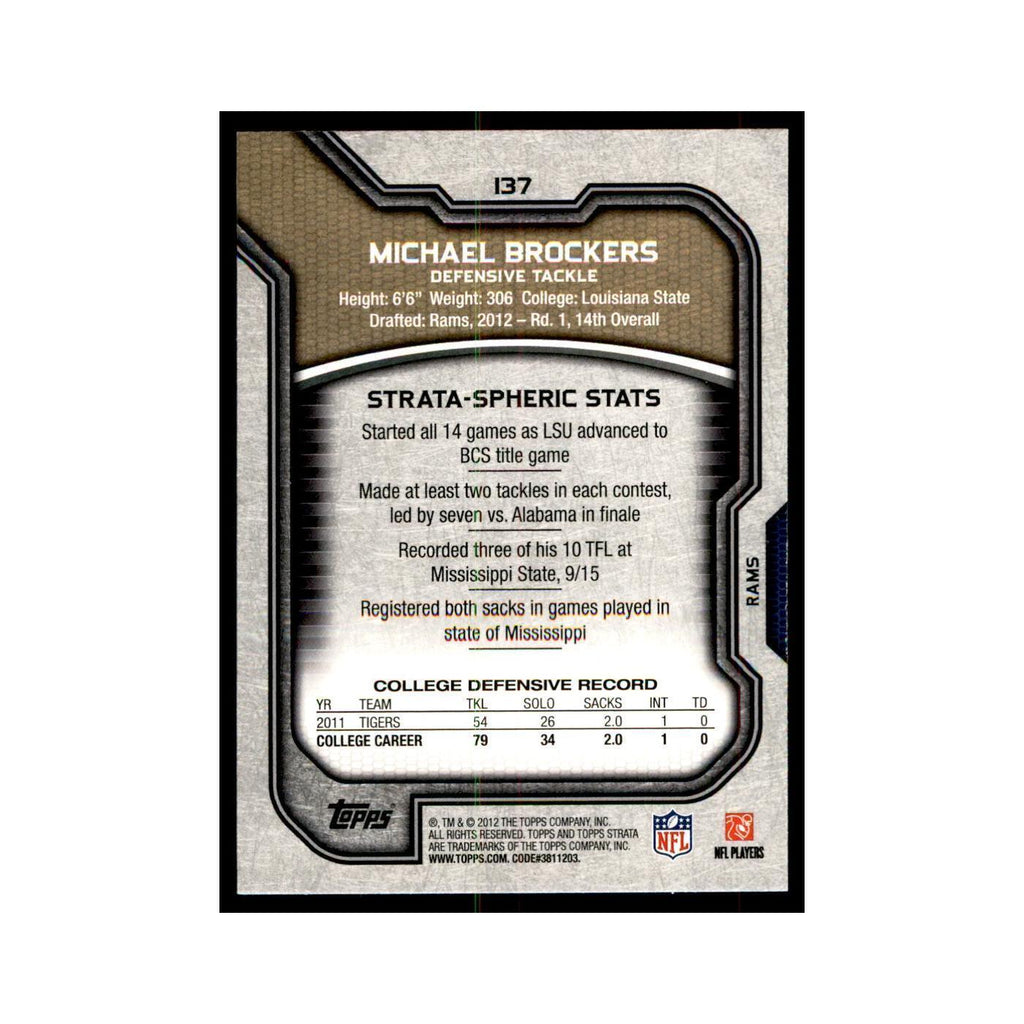 2012 Topps Strata Michael Brockers RC Football Cards #137
