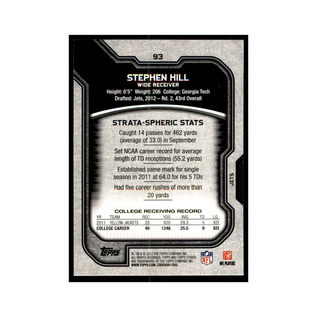 2012 Topps Strata Stephen Hill RC Football Cards #93