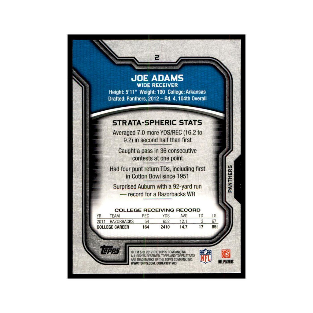 2012 Topps Strata Joe Adams RC Football Cards #2