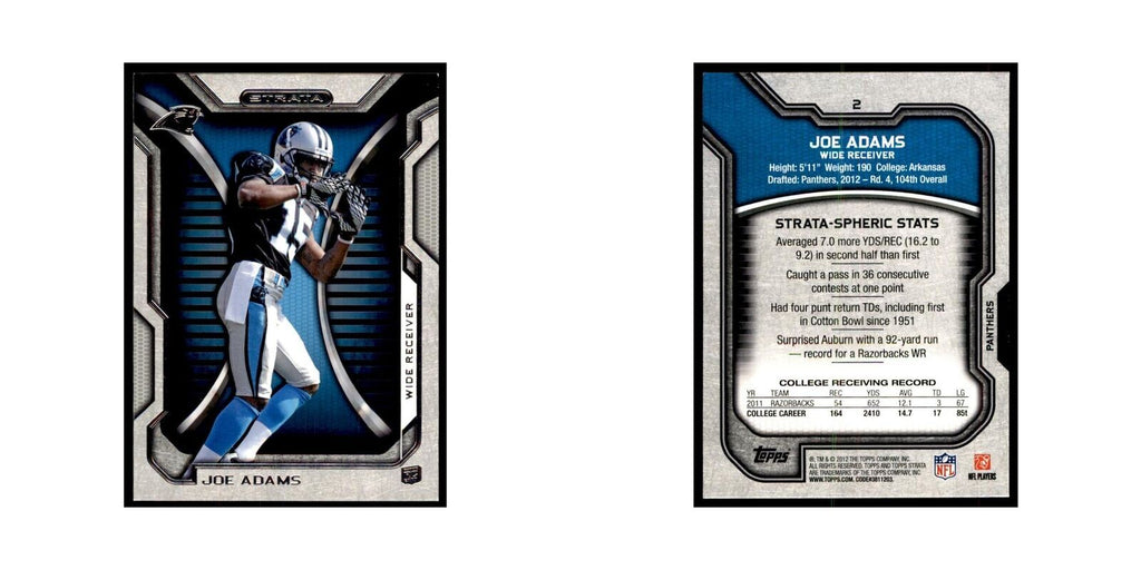 2012 Topps Strata Joe Adams RC Football Cards #2
