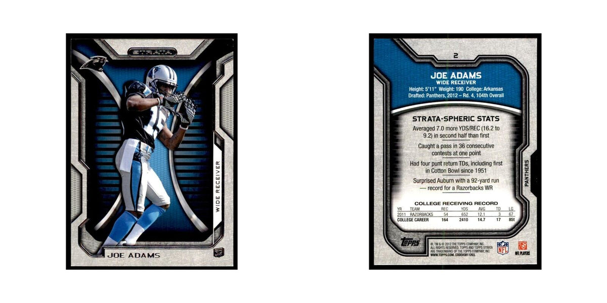 2012 Topps Strata Joe Adams RC Football Cards #2