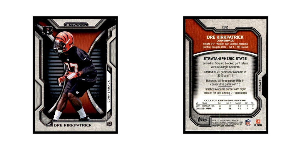 2012 Topps Strata Dre Kirkpatrick RC Football Cards #132