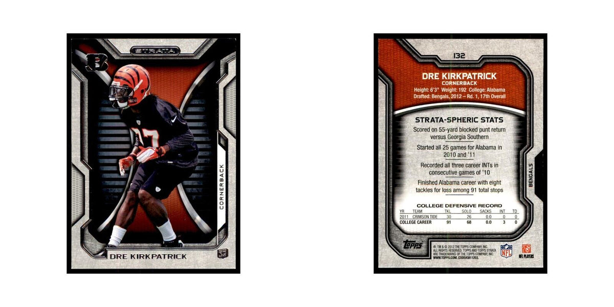 2012 Topps Strata Dre Kirkpatrick RC Football Cards #132