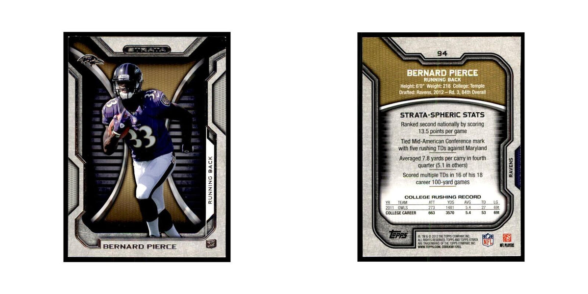 2012 Topps Strata Bernard Pierce RC Football Cards #94