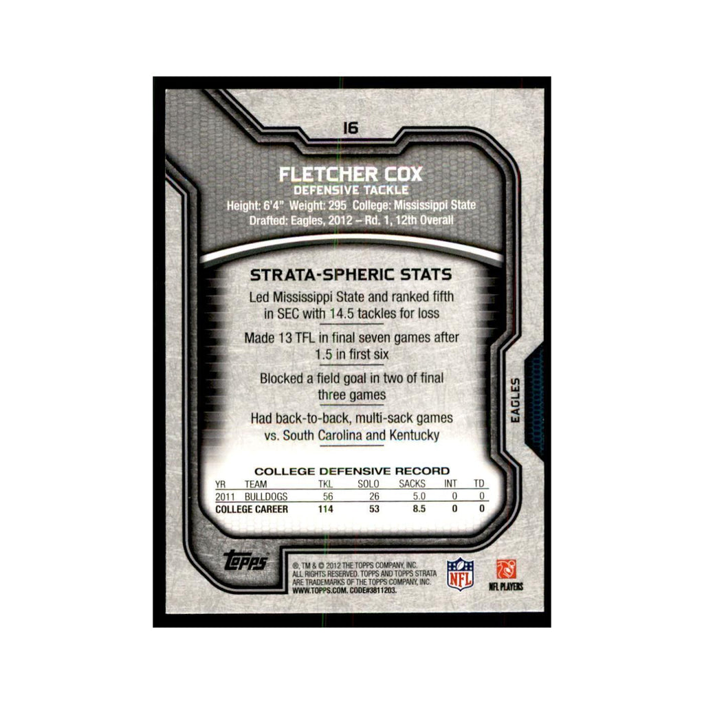 2012 Topps Strata Fletcher Cox RC Football Cards #16